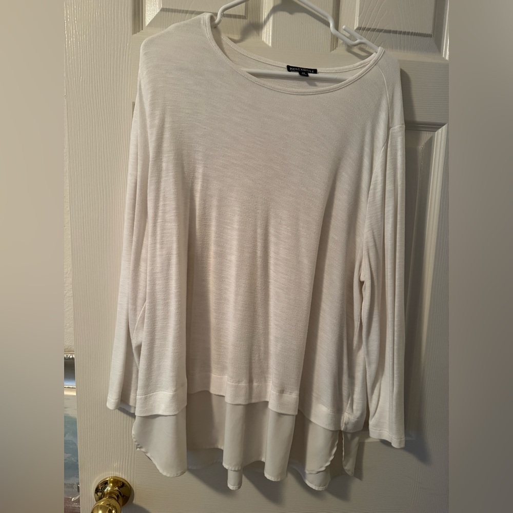 J.Crew Mercantile Ivory Blouse-Sz 2XL, gently worn